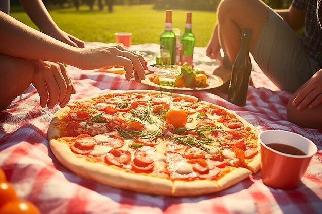 Foto una ripresa ravvicinata dell'impasto che viene allungato per una pizza margherita