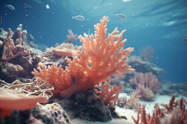 A closeup shot of a dying coral reef Generative ai