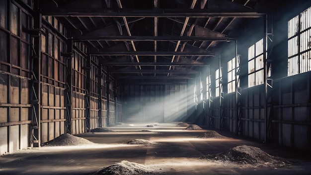 Closeup shot of an empty warehouse