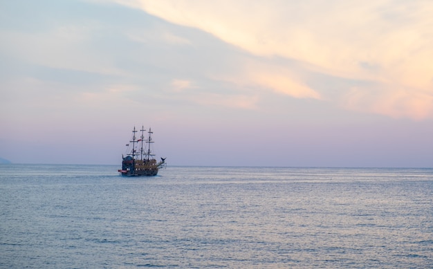 Closeup shot of a floating vessel