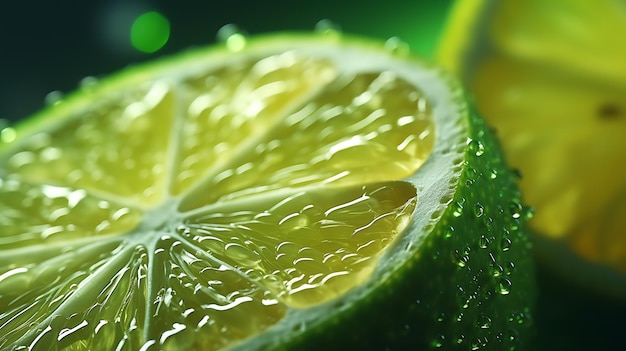 Foto colpo del primo piano di limone verde fresco
