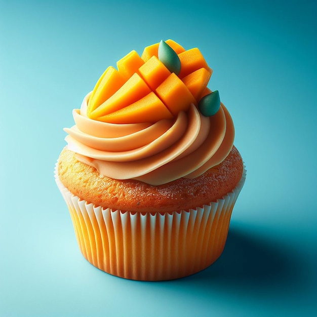 Closeup shot of fresh testy delicious cup cake in a soft background ai generated