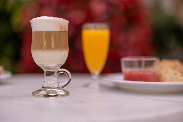 Closeup shot of a glass of coffee