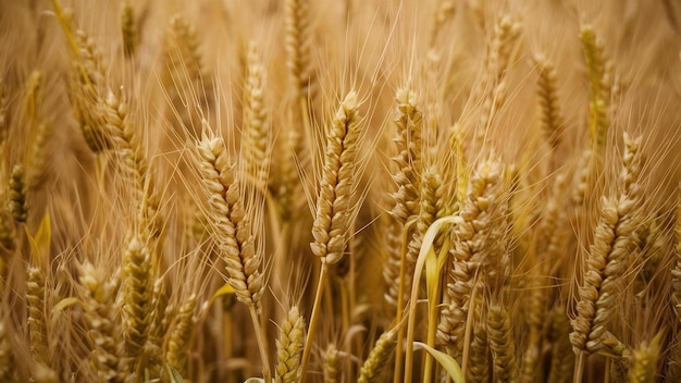 Closeup shot of a golden wheat field in la rioja spain