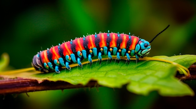 a closeup shot of a green butterfly on a plant