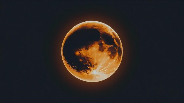 Closeup shot of a lunar eclipse isolated on black