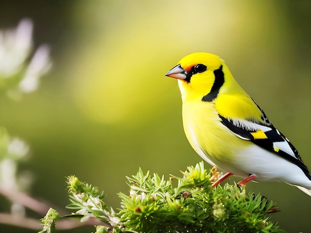 A closeup shot of the natural beauty of a Goldfinch bird