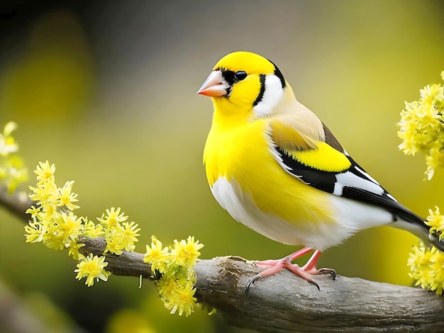 A closeup shot of the natural beauty of a Goldfinch bird