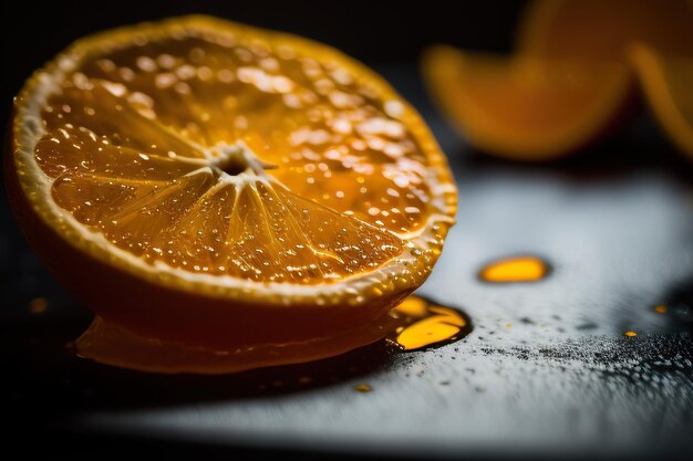 Фото Клоуз-ап свежего сладкого апельсина с цитрусовыми