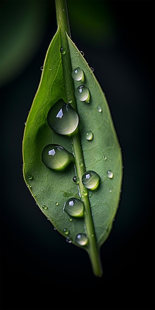 A closeup shot of a pea leaf generated by AI