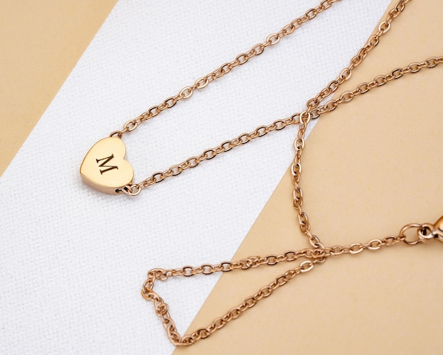 Closeup shot of a pendant jewelry on white background