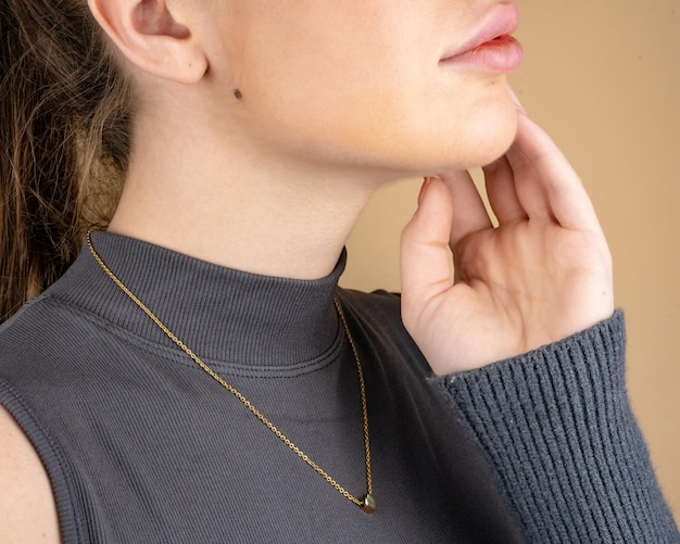 Closeup shot of a pendant jewelry on white background