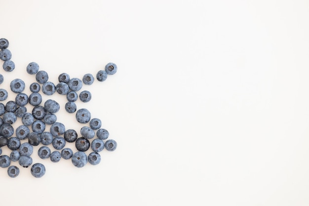 Closeup shot of a pile of freshly harvested blueberries