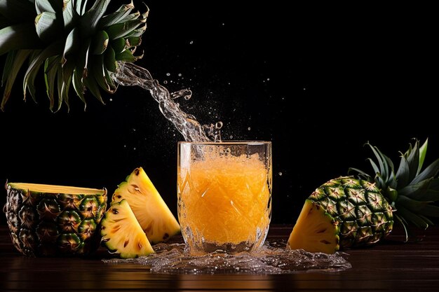 A closeup shot of pineapple juice being strained through a sieve