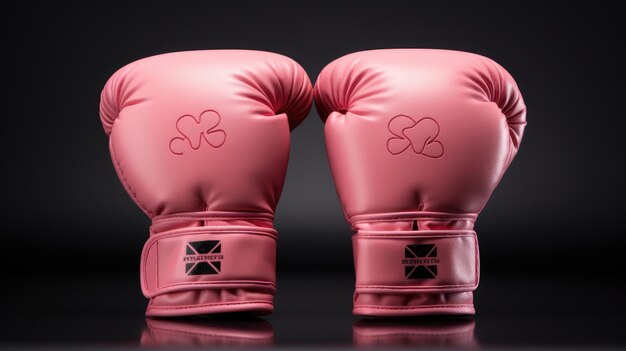 A closeup shot of pink boxing gloves