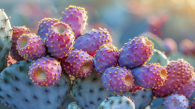 Photo a closeup shot of prickly pear cactus background