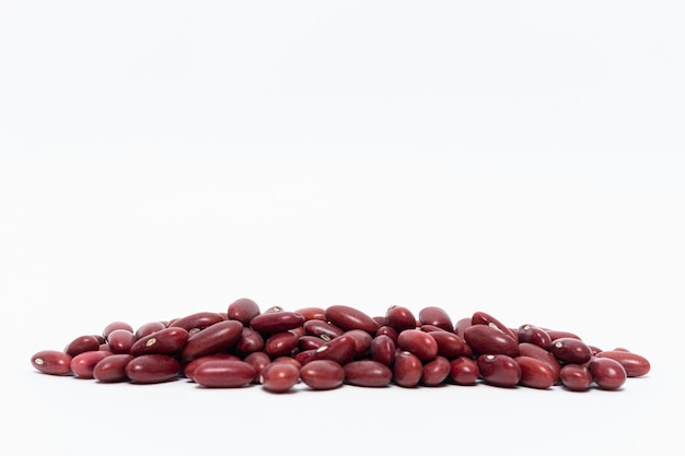 Closeup shot of red beans isolated on a white background