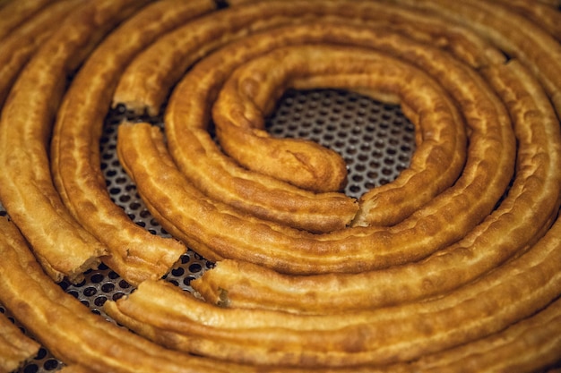 Closeup shot of resting churros