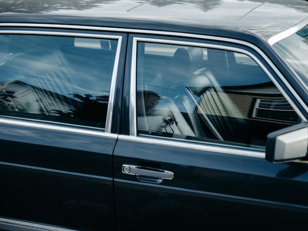 Closeup shot of a retro car