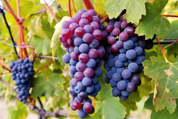 Closeup shot of ripe grapes ready for harvest