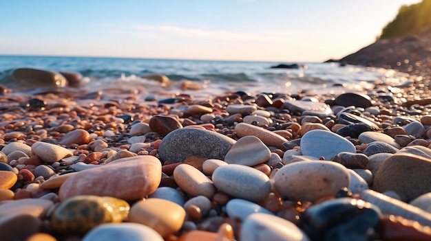 Близкий снимок камней и песка на пляже