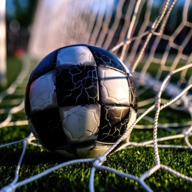 Photo closeup shot of a soccer ball