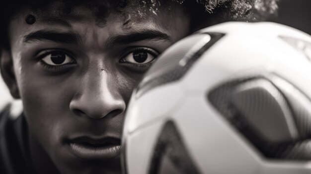 closeup shot of a soccer ball