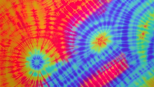 Closeup shot of spiral tie dye fabric texture background