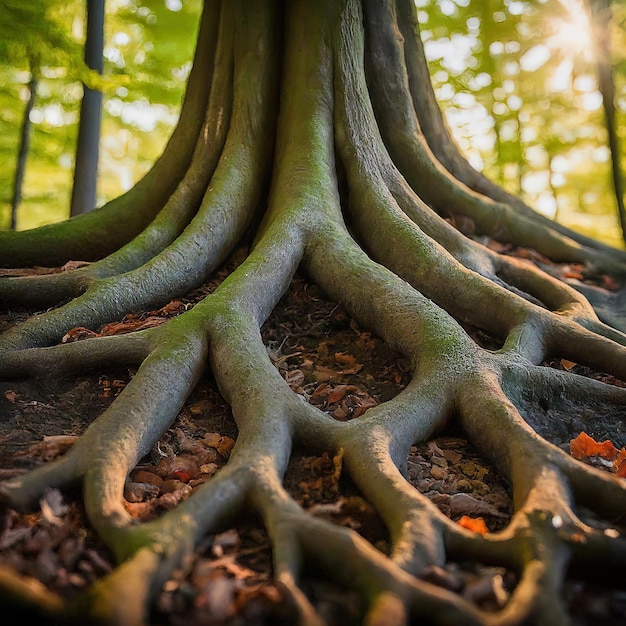 Photo a closeup shot of a tree in the foresta closeup shot of a tree in the forest