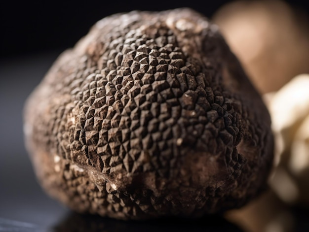 Foto un primo piano di un fungo al tartufo noto per il suo sapore unico e l'alto valore culinario