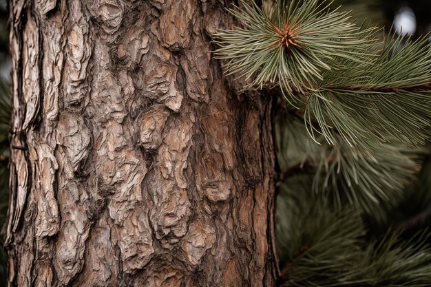 Photo closeup shot of a trunk of a pine tree