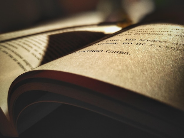 Closeup shot of a vintage book