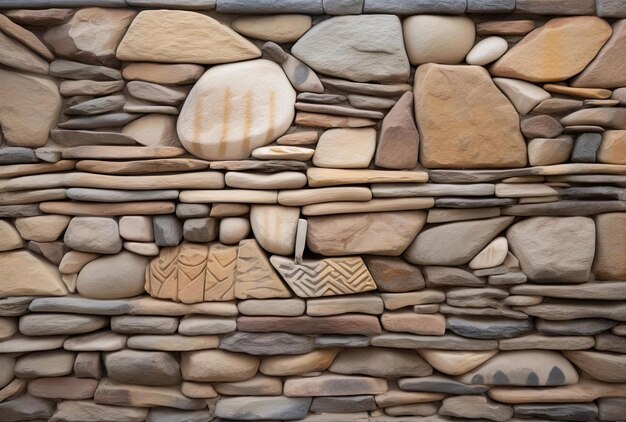 A closeup shot of a wall made of stones