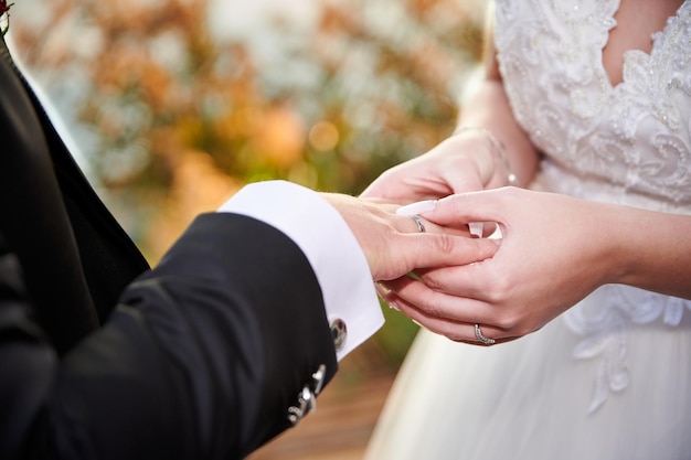 Closeup shot of a wedding ceremony