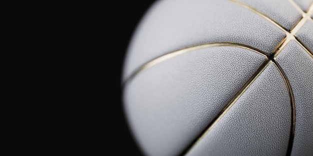 Photo closeup shot of white and gold basketball