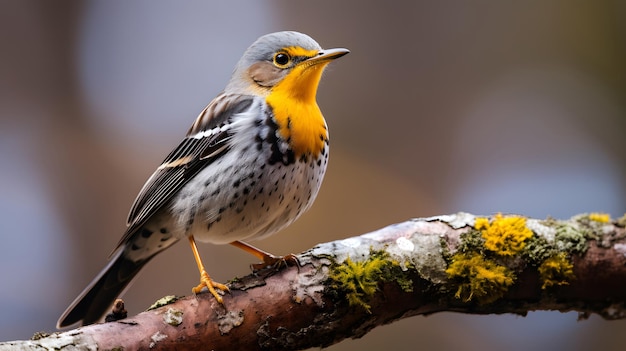 closeup shot of a yellow bird on a branch