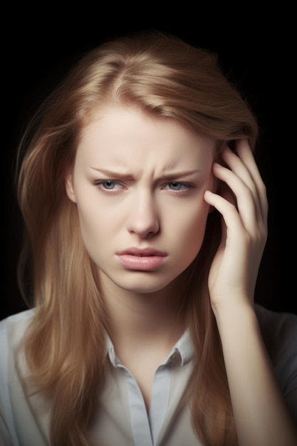 Closeup shot of a young woman looking stressed out