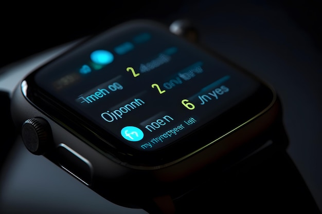 Closeup shots of a smartwatch's face with messaging notifications Generative Ai