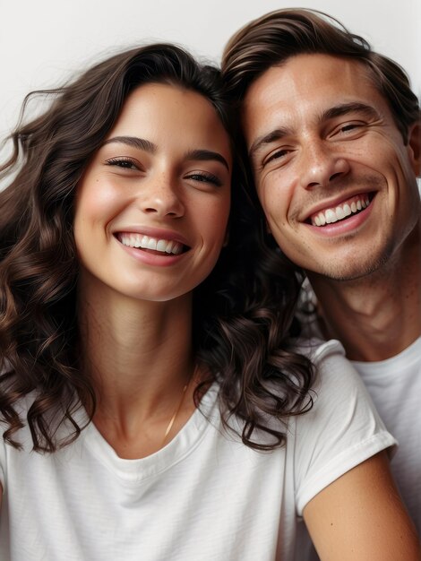 A closeup showcase of the radiant charm of a young woman with long wavy black hair and freckles