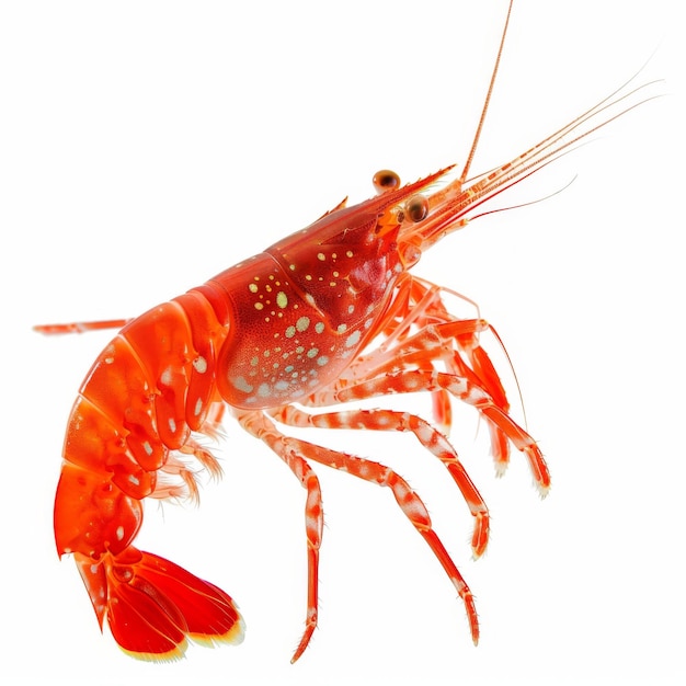 Closeup of a Shrimp on White Background