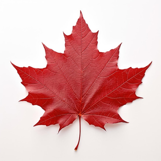 a closeup of a single maple leaf