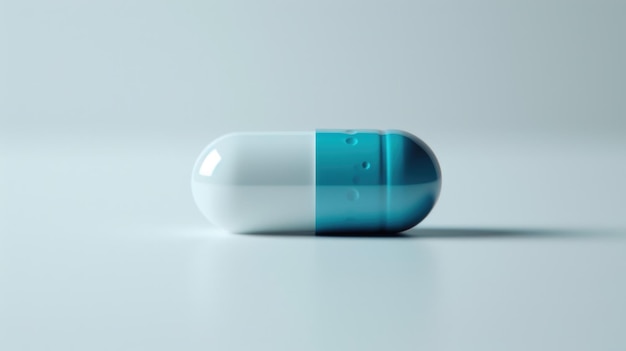 Closeup of a single medical capsule pill