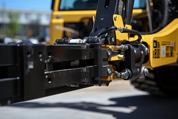 Closeup of a skid steers hydraulic arms lifting a load skid steer image photography