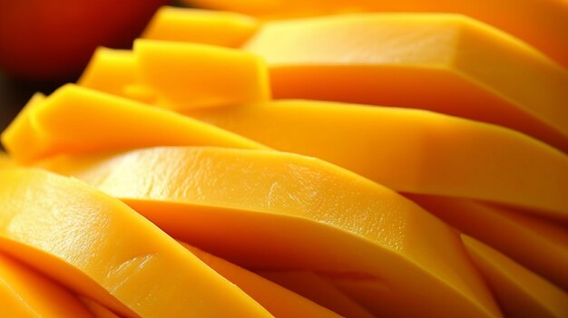 Closeup of sliced alphonso