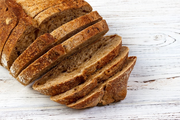 Closeup of sliced bread 