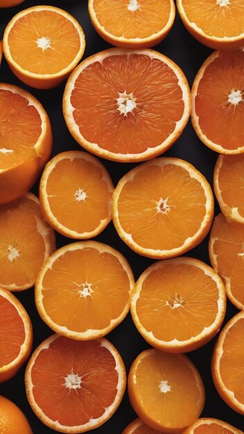 Closeup slices of oranges