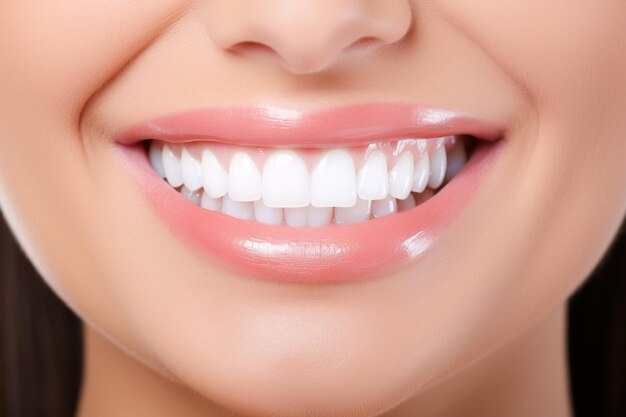 Closeup of a smiling woman's mouth