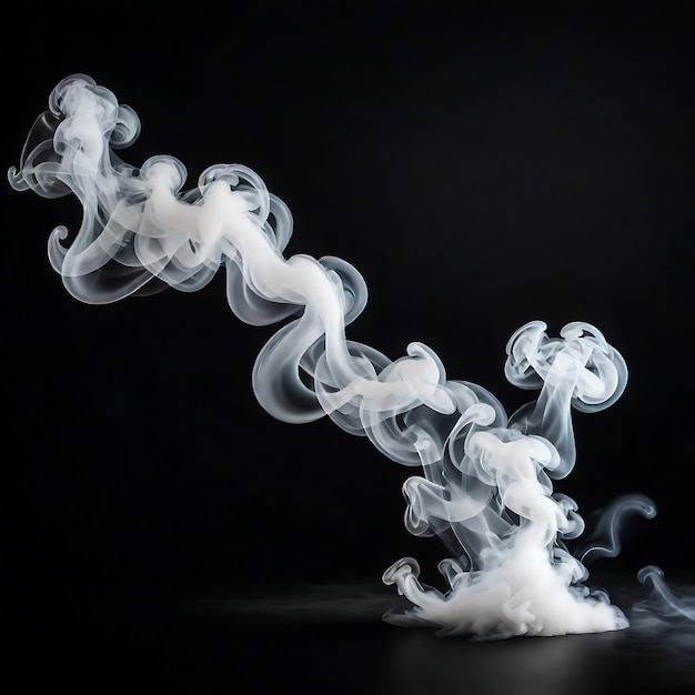 Photo closeup of smoke emitting from black background