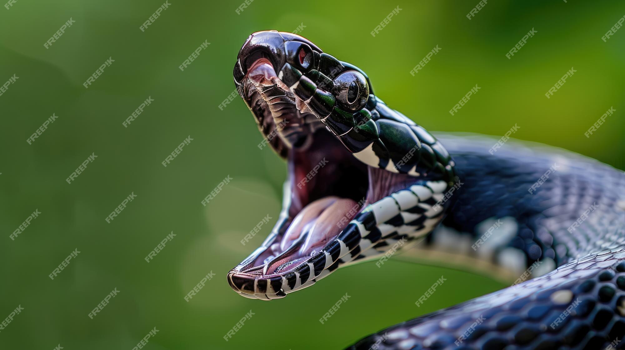 Premium Photo | Closeup of a Snake with its Mouth Open