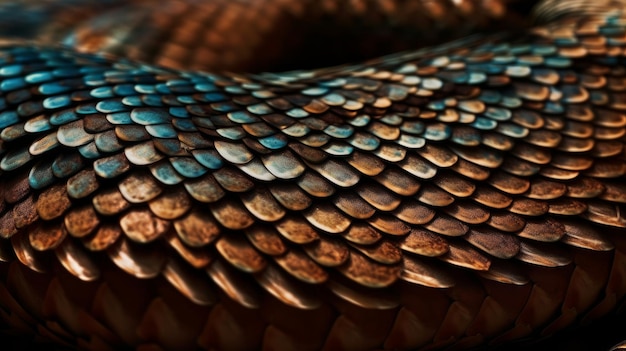 Closeup snakes scales pattern AI generated